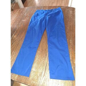 Medium Scrub Star Blue Elastic Waist Drawstring Scrub Pants w Pockets Nurse Tech
